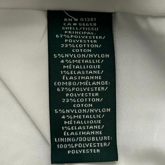 LAUREN RALPH LAUREN Brocade Floral Lt Blue Silver Pleated Sleeveless Dress-Sz 16 - Picture 6 of 6